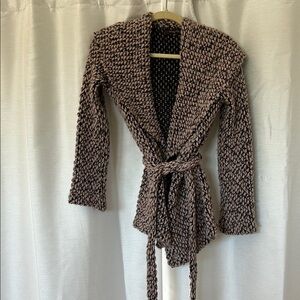 Wendy Hil Textured Knit Jacket - Black and Pink